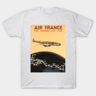 AIR FRANCE The French Air Line Advertisement Vintage Travel T-Shirt